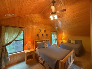 2 bedrooms, iron/ironing board, WiFi, bed sheets - Yonah View Lodge - 2 BR Cabin w/ Spacious Decks, Hot Tub, Fire Pit, Near Helen (Cleveland)
