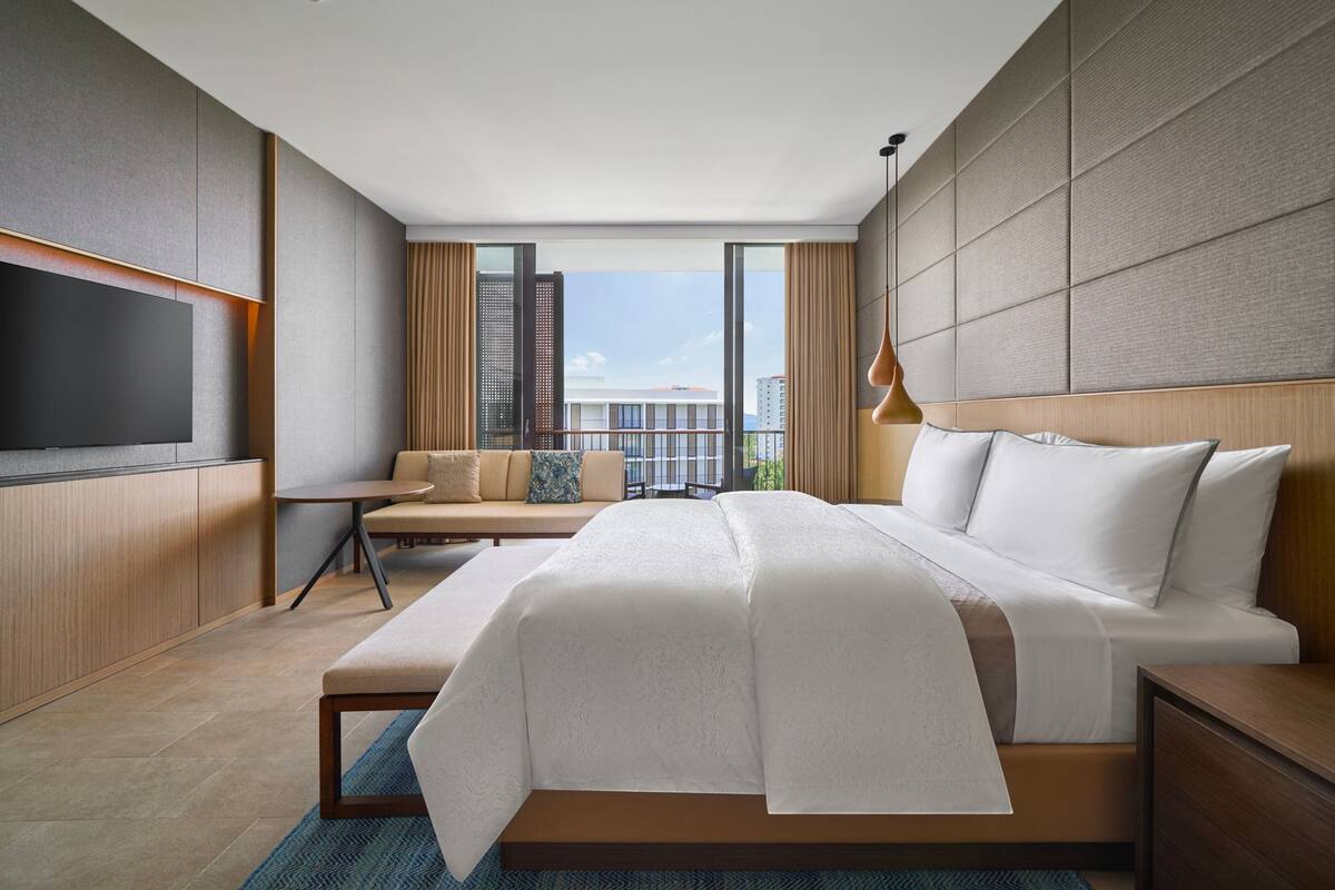 Premium bedding, down comforters, memory foam beds, in-room safe