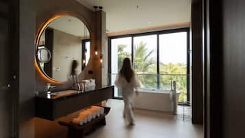 Villa, 3 Bedrooms | Bathroom | Separate bathtub and shower, rainfall showerhead, designer toiletries