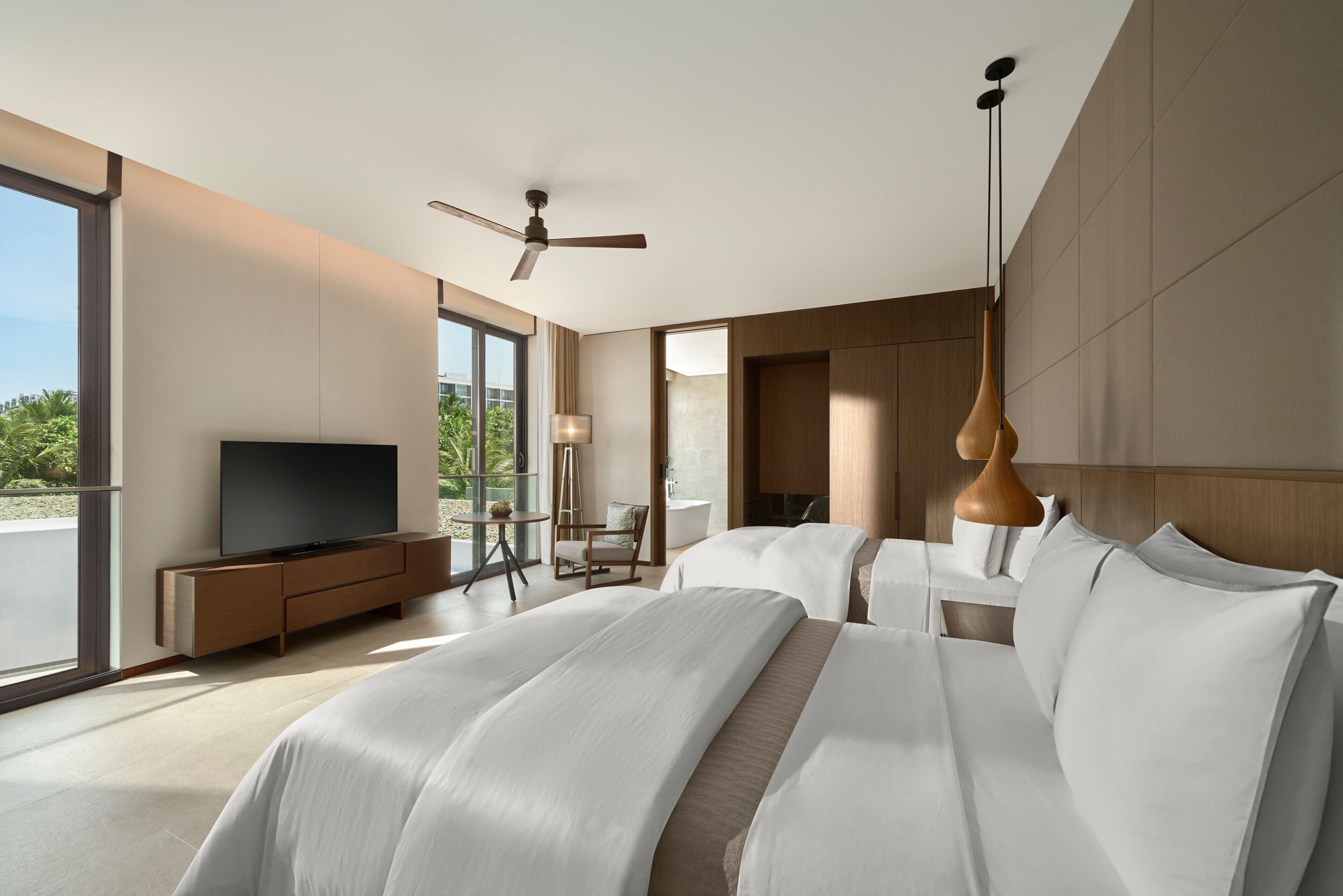 Premium bedding, down duvets, memory-foam beds, free minibar items