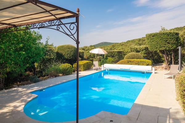 Heated pool with porcelain tiled surround and gorgeous unspoiled views