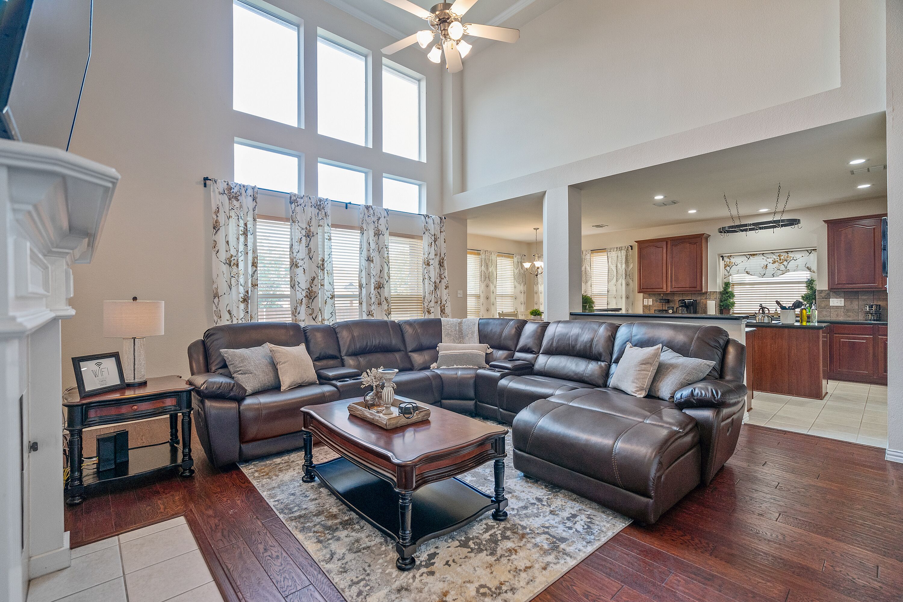 Smart TV, fireplace, video-game console, Hulu