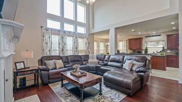 Smart TV, fireplace, video-game console, Hulu