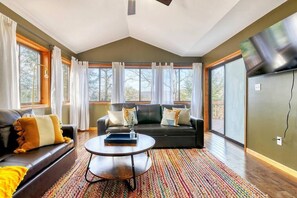 Télévision, cheminée, jeux vidéo, espaces bureaux