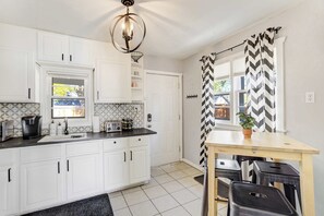 Fridge, microwave, stovetop, coffee/tea maker - Colorado Cottage! Downtown Home on OCC w/ Patio! (Colorado Springs)