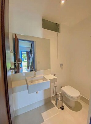 Combined shower/bathtub