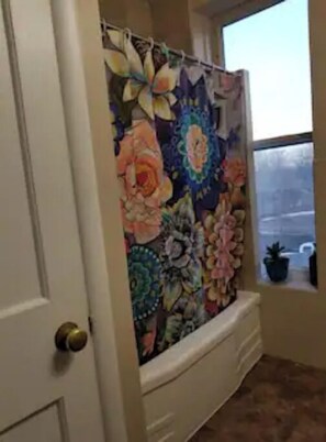 淋浴/盆浴组合、吹风机、毛巾、肥皂