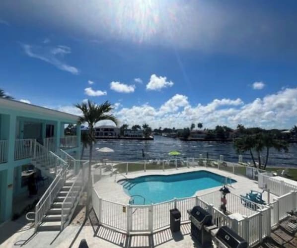 Outdoor pool, a heated pool