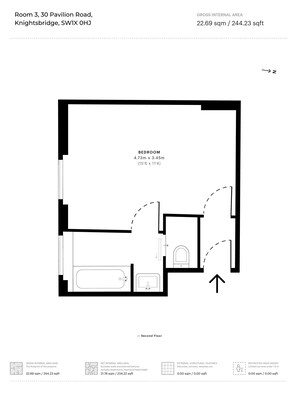 Floor plan - Lavish Room in the Heart of Knightsbridge (Greater London)