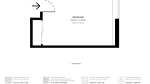En planritning över rum 15 på adressen 30 Pavilion Road, Knightsbridge, SW1X 0HJ. Den visar ett sovrum som mäter 4,01 m x 3,22 m och ett badrum. Den totala boytan är 17,11 kvadratmeter.