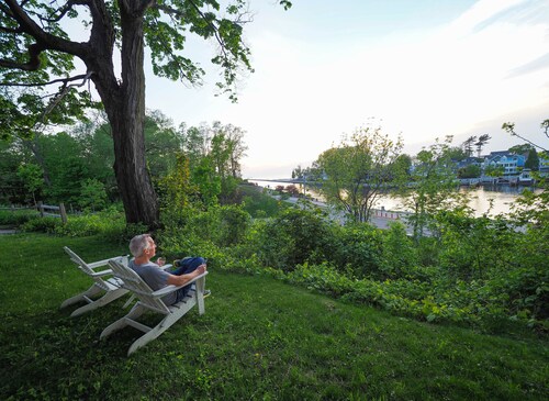 Perched On A Bluff Above The Harbor With A View Of Lake Michigan
