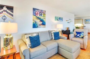 TV, fireplace, DVD player - Stunning sound and sunset views in Nags Head!  (Nags Head)