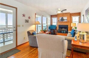 TV, fireplace, DVD player