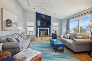 TV, DVD player, stereo - Updated semi-oceanfront home in quiet South Nags Head! (Nags Head)