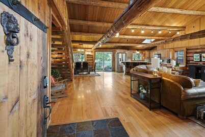 Lodge Vibes in the City - Large Log Home