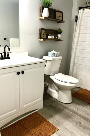 Combined shower/bathtub