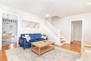 Televisión, chimenea, reproductor de DVD y libros 