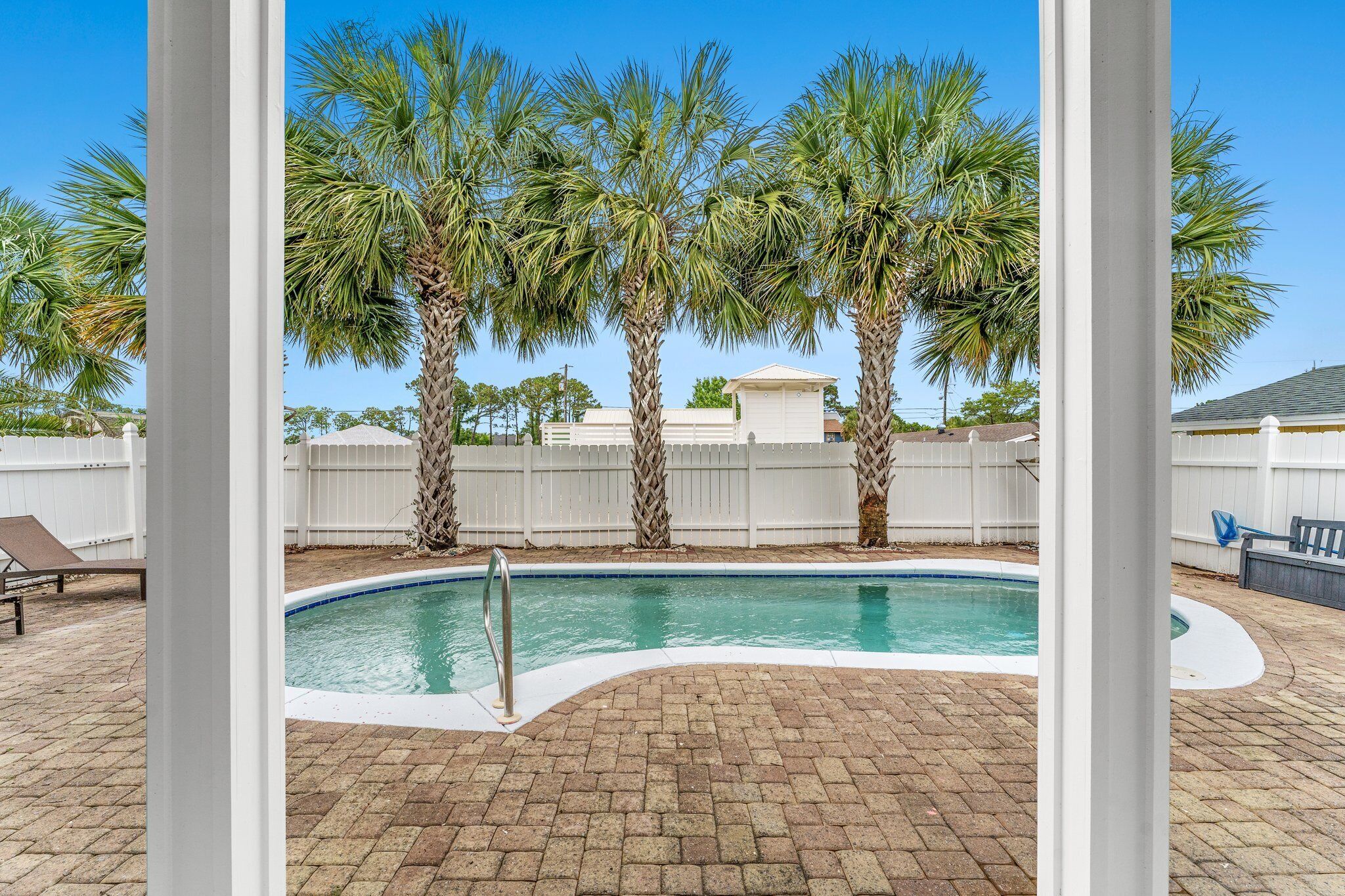 Large beach house a block to beach with private heated pool, grill, & views