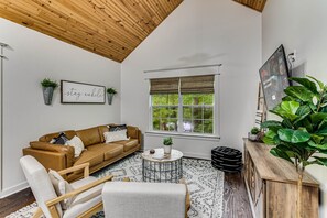 Smart TV, DVD player, books, video library