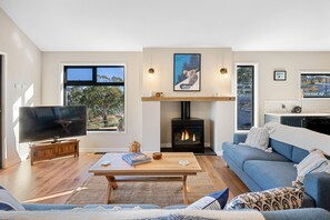 Smart TV, fireplace