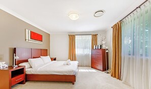 Peaceful bedroom designed for comfort and rest