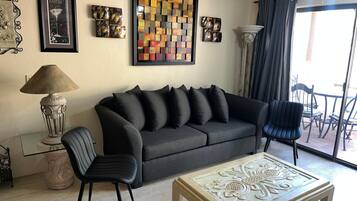 TV, DVD player, stereo