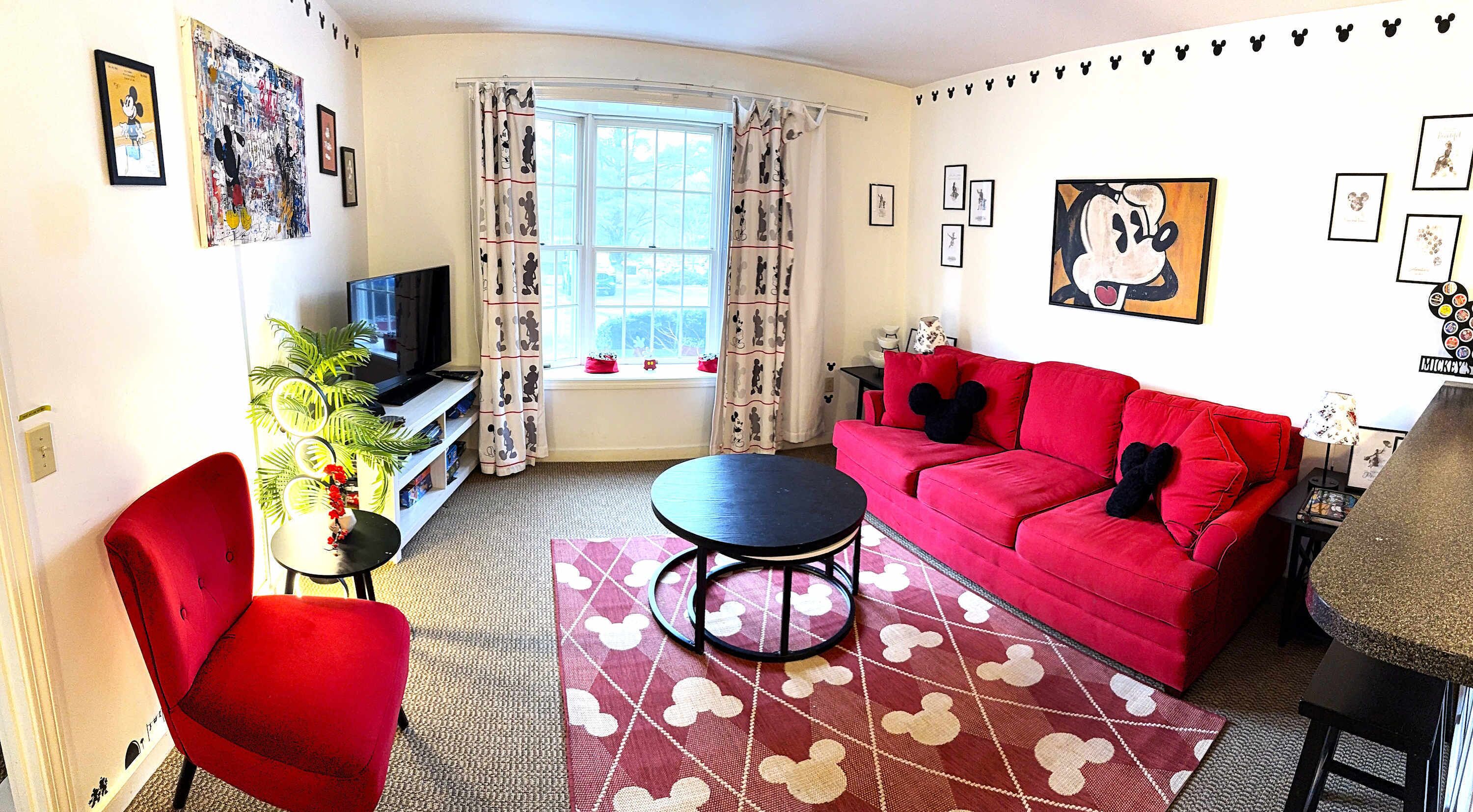 TV, fireplace, DVD player, books