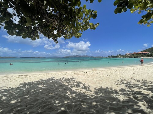 1 bedroom Crystal Cove condo on Sapphire Beach. Gated community, private beach.