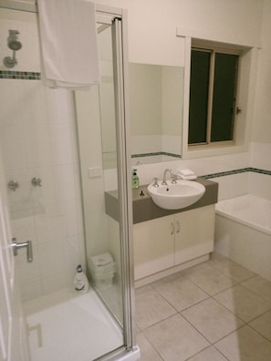 Bathtub, hair dryer, towels, soap - Comfortable 3-bedroom home with two car garage (Mount Clear)