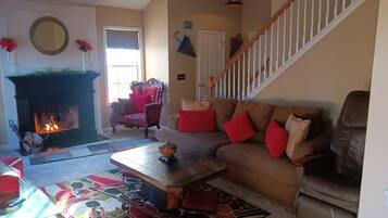 Smart TV, fireplace, video games, books