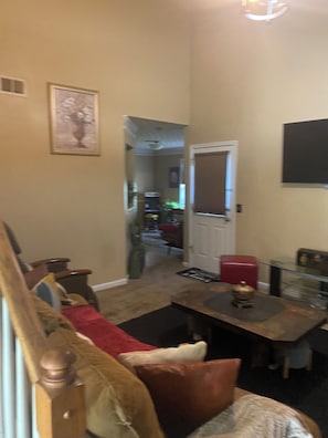 Smart TV, fireplace, video games, books