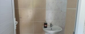Departamento clásico, 1 habitación | Baño | Regadera, regadera tipo lluvia, toallas 