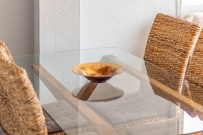 Dining - Holiday Apartment "Apartamento El Cid" with Sea View, Pool, Garden & Terrace (Denia)