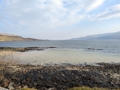 On the beach, white sand