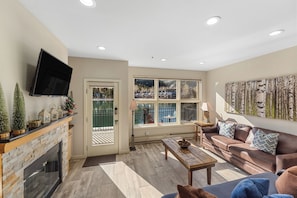 Smart TV, fireplace, video games, books