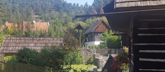 Terrace with gorgeous panorama in historic Rabstejn