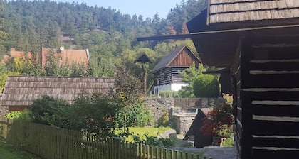 Terrace with gorgeous panorama in historic Rabstejn