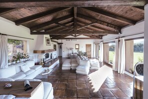 Smart-TV, Kamin, Tischtennisplatte, Bücher