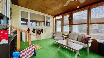 Smart TV, fireplace, video games, books