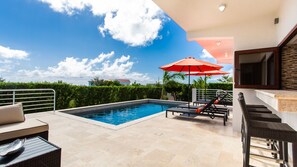 Outdoor pool - Château Genesis : Cozy Caribbean Retreat (West End)