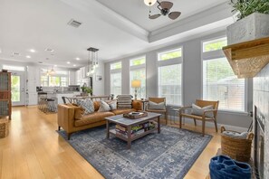 TV, fireplace, offices