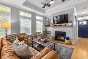 TV, fireplace, offices - Boatyard Oasis | Pool | Mins to Downtown (St. Augustine)