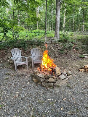 Property grounds - Romantic, rustic, private A-frame chalet tucked in the woods - 4 miles to town! (Berkeley Springs)