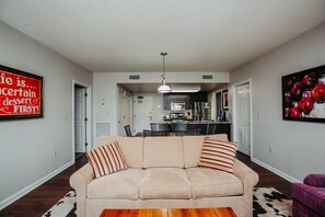 TV, video games, DVD player, music library