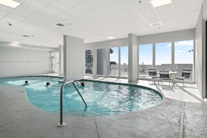 Indoor pool, a heated pool - Lighthouse 703 "Sea Haven" Beachfront condo with huge balcony! (Gulf Shores)