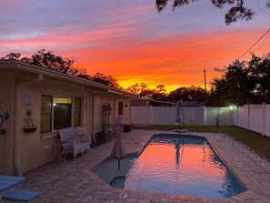 Outdoor pool, a heated pool