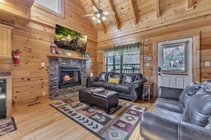 Smart TV, fireplace, video games, books