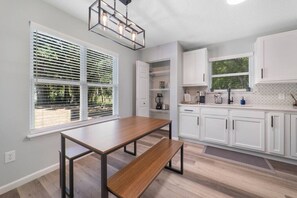 Dining - NEW Modern Bungalow | Close to Downtown! | Fenced Yard | Pet Friendly! (St. Augustine)
