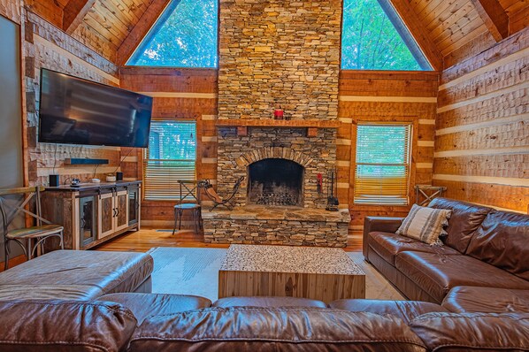 Smart TV, fireplace, ping pong, books