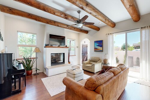 Modern Adobe Home w/ Mountain-View Balcony, Short Drive Downtown